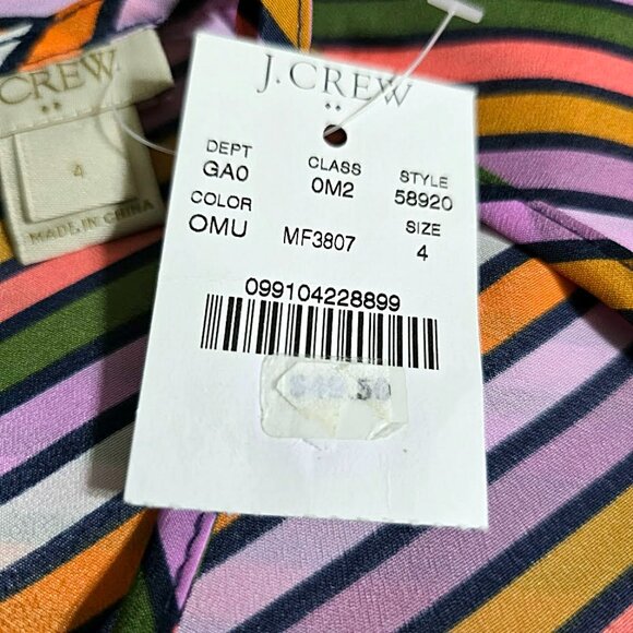 Nwt J Crew Factory Multicolored Stripe Spaghetti Strap Tank Top 4 Womens New $49 - Picture 6 of 8